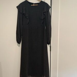 Who What Wear black and white Polk a dot dress